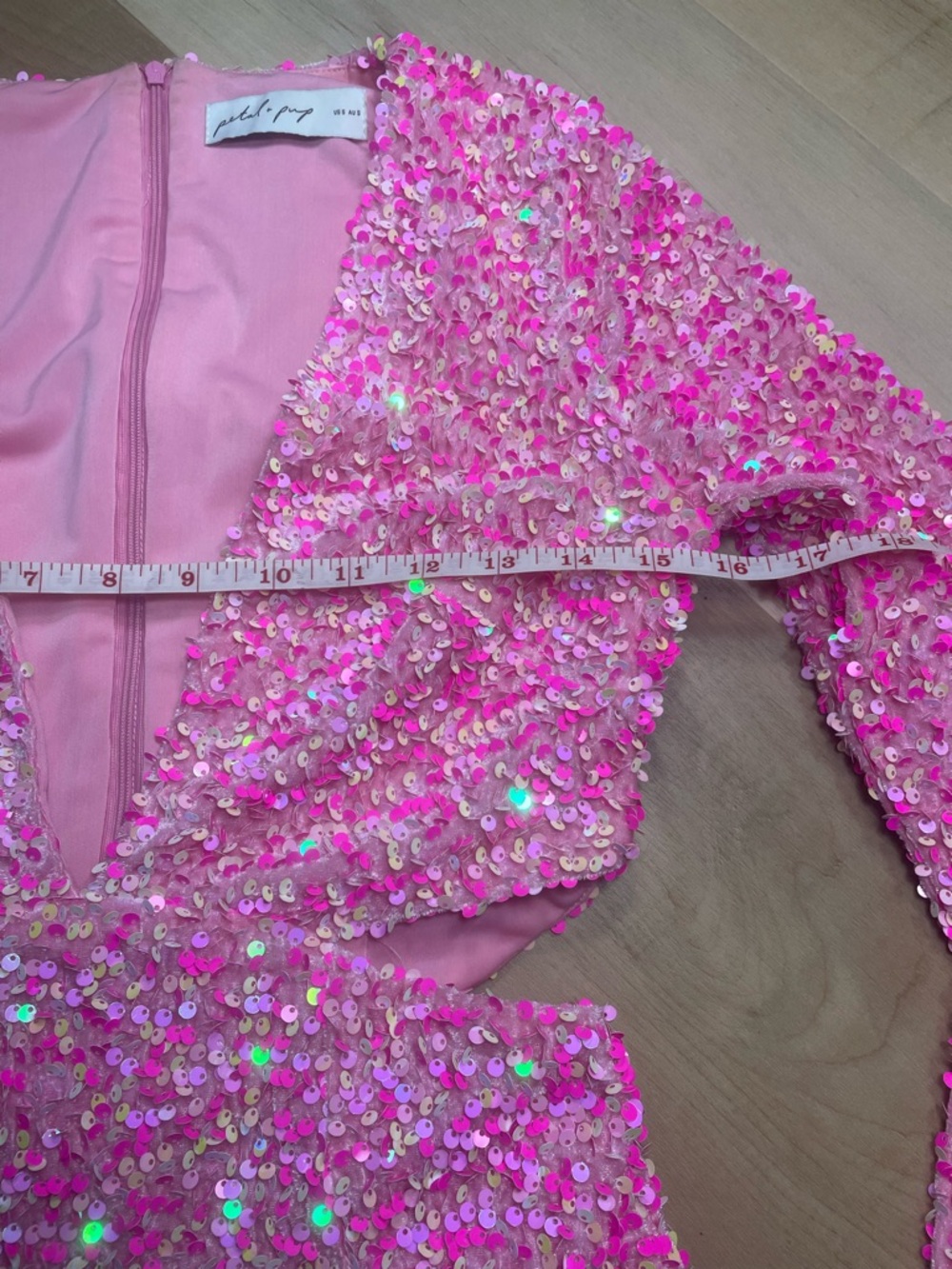 Petal & Pup Pink Sequin Mini Dress Small Prom Vegas Bachelorette Party - Picture 7 of 10